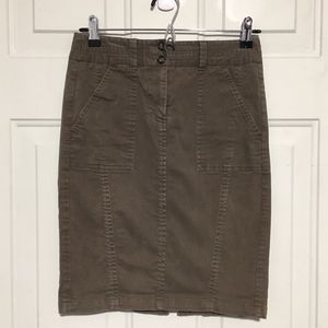 Loft Ann Taylor Women's Chocolate Brown Cotton Skirt Size 00
